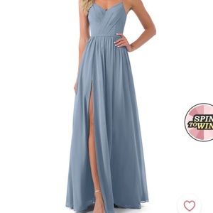 Cora Dust Blue Bridesmaid Dress